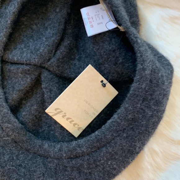 Anthropologie gray beret w bow - Picture 5 of 11